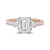 Thumbnail Image 3 of Memories Moments Magic Emerald-Cut & Trapezoid-Cut Lab-Grown Diamond Engagement Ring 2-5/8 ct tw 14K Rose Gold