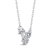 Thumbnail Image 2 of Baguette & Round-Cut Diamond Chevron Necklace 1/6 ct tw Sterling Silver 18&quot;