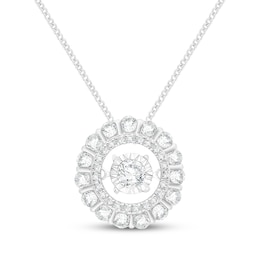 Unstoppable Love Diamond Double Halo Necklace 1/2 ct tw 10K White Gold 19&quot;