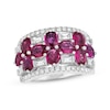 Thumbnail Image 1 of Le Vian Vault Oval-Cut Ruby Ring 7/8 ct tw Diamonds Platinum