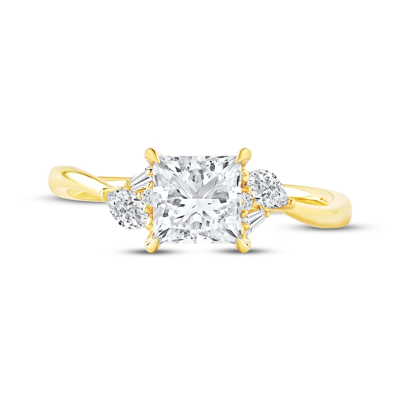 Main Image 3 of Lab-Grown Diamonds by KAY Princess-Cut Engagement Ring 1-3/4 ct tw 14K Yellow Gold