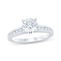 KAY Signature Collection Round-Cut Lab-Grown Diamond Engagement Ring 1-1/4 ct tw 14K White Gold