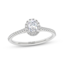 THE LEO Prisma Diamond Oval-Cut Halo Engagement Ring 1/2 ct tw 14K White Gold