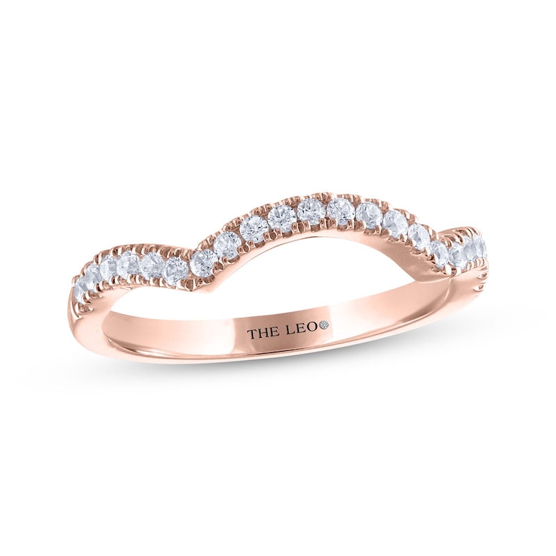 Main Image 1 of THE LEO Diamond Contoured Wedding Band 1/4 ct tw 14K Rose Gold