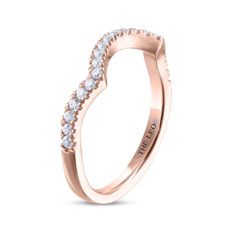 Main Image 2 of THE LEO Diamond Contoured Wedding Band 1/4 ct tw 14K Rose Gold