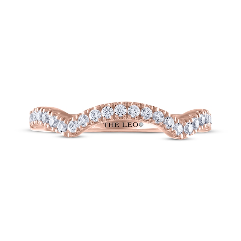 Main Image 3 of THE LEO Diamond Contoured Wedding Band 1/4 ct tw 14K Rose Gold