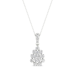 Lab-Grown Diamonds by KAY Pear-Shaped Necklace 1 ct tw 14K White Gold 18&quot;