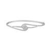 Thumbnail Image 1 of Diamond Flower Swirl Bangle Bracelet 1 ct tw 10K White Gold