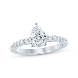 Now + Forever Pear-Shaped Diamond Engagement Ring 1-1/3 ct tw 14K White Gold