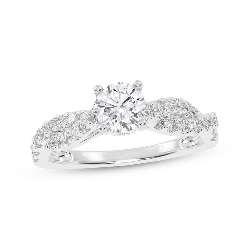 Main Image 1 of Now + Forever Lab-Grown Diamonds Round-Cut Twist Engagement Ring 7/8 ct tw 14K White Gold