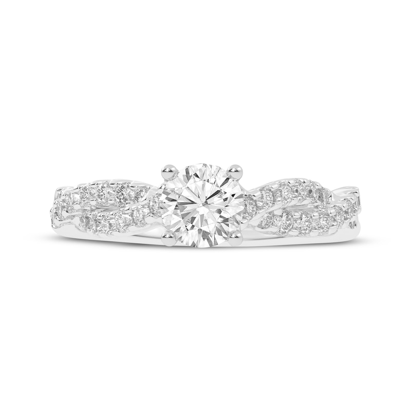 Main Image 3 of Now + Forever Lab-Grown Diamonds Round-Cut Twist Engagement Ring 7/8 ct tw 14K White Gold