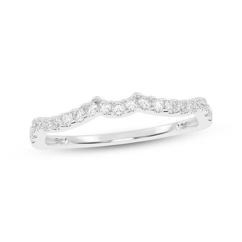 Main Image 1 of Lab-Grown Diamonds by KAY Contour Wedding Band 1/6 ct tw 14K White Gold