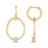 Thumbnail Image 3 of Multi-Diamond Convertible Oval & Round Hoop Drop Earrings 1/10 ct tw 10K Yellow Gold