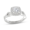 Thumbnail Image 1 of THE LEO First Light Diamond Round-Cut Double Halo Engagement Ring 3/4 ct tw 14K White Gold