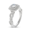 Thumbnail Image 2 of THE LEO First Light Diamond Round-Cut Double Halo Engagement Ring 3/4 ct tw 14K White Gold