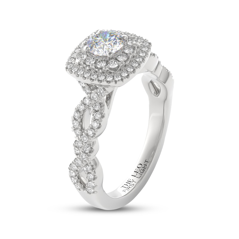 Main Image 2 of THE LEO First Light Diamond Round-Cut Double Halo Engagement Ring 3/4 ct tw 14K White Gold