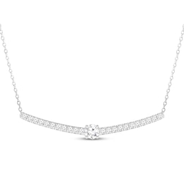 Lab-Grown Diamonds by KAY Smile Necklace 1/2 ct tw 10K White Gold 18&quot;