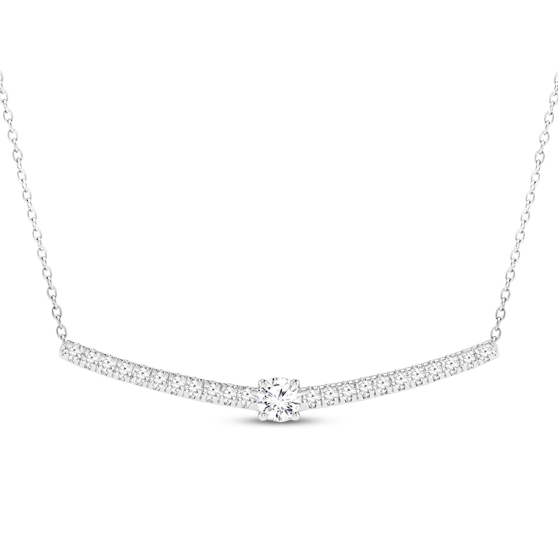 Lab-Grown Diamonds by KAY Smile Necklace 1/2 ct tw 10K White Gold 18"