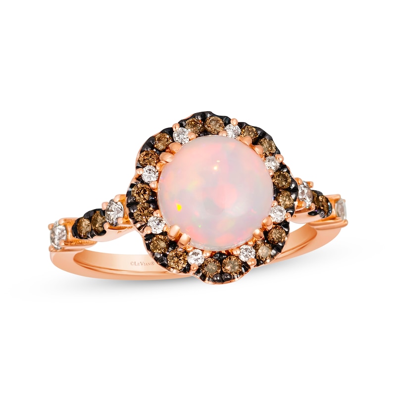 Main Image 1 of Le Vian Venetian Mosaic Opal Ring 3/8 ct tw Diamonds 14K Strawberry Gold