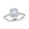 Thumbnail Image 0 of THE LEO Diamond Emerald-Cut Halo Engagement Ring 1 ct tw 14K White Gold