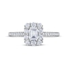 Thumbnail Image 2 of THE LEO Diamond Emerald-Cut Halo Engagement Ring 1 ct tw 14K White Gold