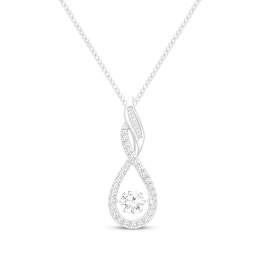 Unstoppable Love Lab-Created Diamond Twist Frame Necklace 1-1/4 ct tw 10K White Gold 19&quot;