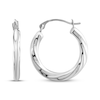 Thumbnail Image 1 of Hollow Twist Hoop Earrings 18mm 14K White Gold