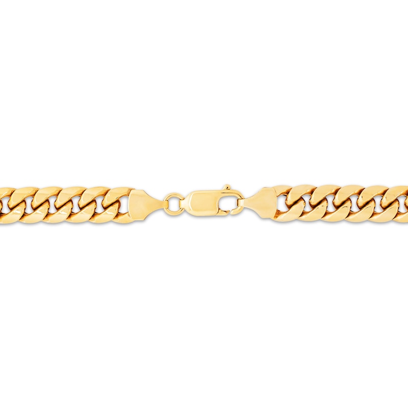 Main Image 2 of Hollow Cuban Curb Chain Necklace 6.8mm 14K Yellow Gold 22&quot;