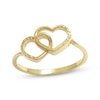 Thumbnail Image 0 of Diamond-Cut Open Double Hearts Ring 10K Yellow Gold