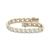 Thumbnail Image 1 of Men's Diamond Angled Curb Chain Bracelet 2 ct tw 10K Yellow Gold 8.5&quot;