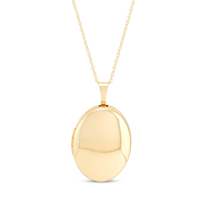 Main Image 1 of Polished Oval Locket 10K Yellow Gold 18&quot;