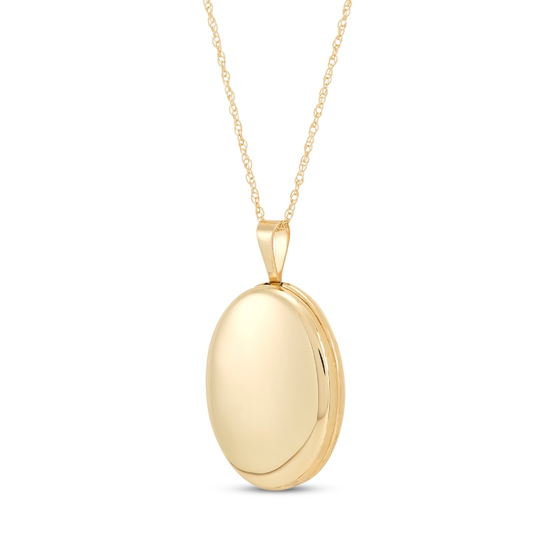 Main Image 2 of Polished Oval Locket 10K Yellow Gold 18&quot;