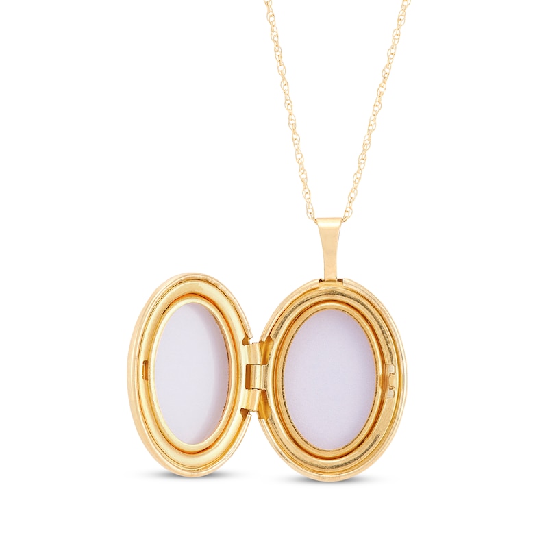 Main Image 3 of Polished Oval Locket 10K Yellow Gold 18&quot;