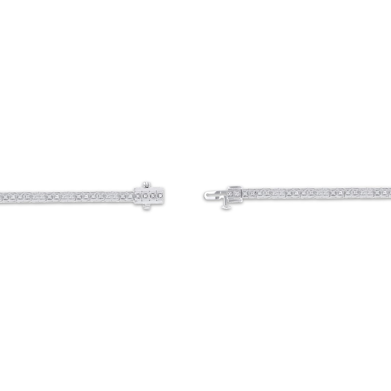 Main Image 3 of Diamond Square Link Bracelet 1/4 ct tw Sterling Silver 7&quot;