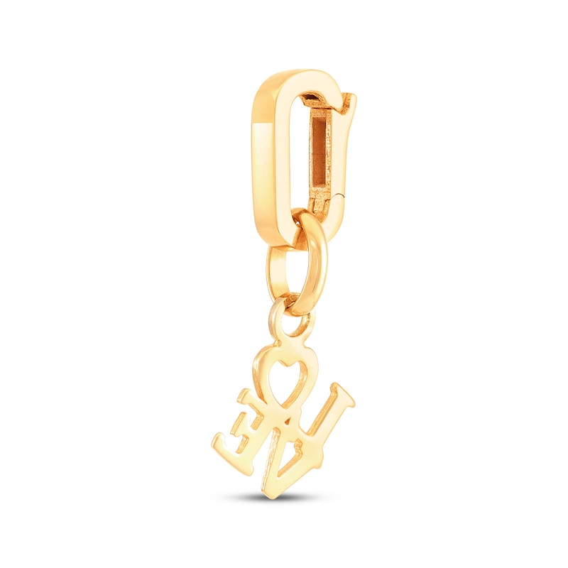 Main Image 4 of Charmed Memories Tilted &quot;Love&quot; Square Charm 10K Yellow Gold