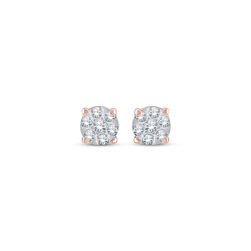 Main Image 2 of Multi-Diamond Stud Earrings 1/10 ct tw 10K Rose Gold