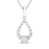 Thumbnail Image 1 of Milestones Diamond Teardrop Necklace 1/5 ct tw Sterling Silver 18&quot;