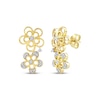 Thumbnail Image 1 of Diamond Openwork Tilted Flower Earrings 1/8 ct tw 10K Yellow Gold