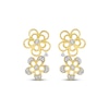 Thumbnail Image 2 of Diamond Openwork Tilted Flower Earrings 1/8 ct tw 10K Yellow Gold