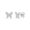 Thumbnail Image 1 of Diamond Butterfly Stud Earrings 1/6 ct tw 10K White Gold