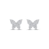 Thumbnail Image 2 of Diamond Butterfly Stud Earrings 1/6 ct tw 10K White Gold