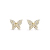 Thumbnail Image 2 of Diamond Butterfly Stud Earrings 1/6 ct tw 10K Yellow Gold