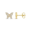 Thumbnail Image 3 of Diamond Butterfly Stud Earrings 1/6 ct tw 10K Yellow Gold