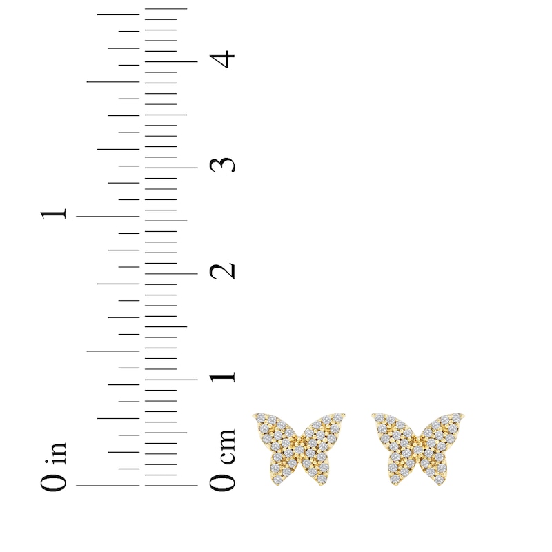 Main Image 5 of Diamond Butterfly Stud Earrings 1/6 ct tw 10K Yellow Gold