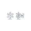 Thumbnail Image 1 of Diamond Pinwheel Stud Earrings 1/8 ct tw 10K White Gold