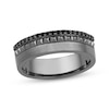 Thumbnail Image 1 of Ink & Ice Black Diamond Pyramid Studded Anniversary Ring 1/6 ct tw Black Rhodium-Plated 14K White Gold