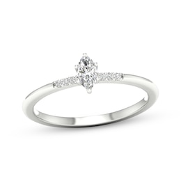 Lab-Grown Diamonds by KAY Marquise-Cut Promise Ring 1/6 ct tw 10K White Gold