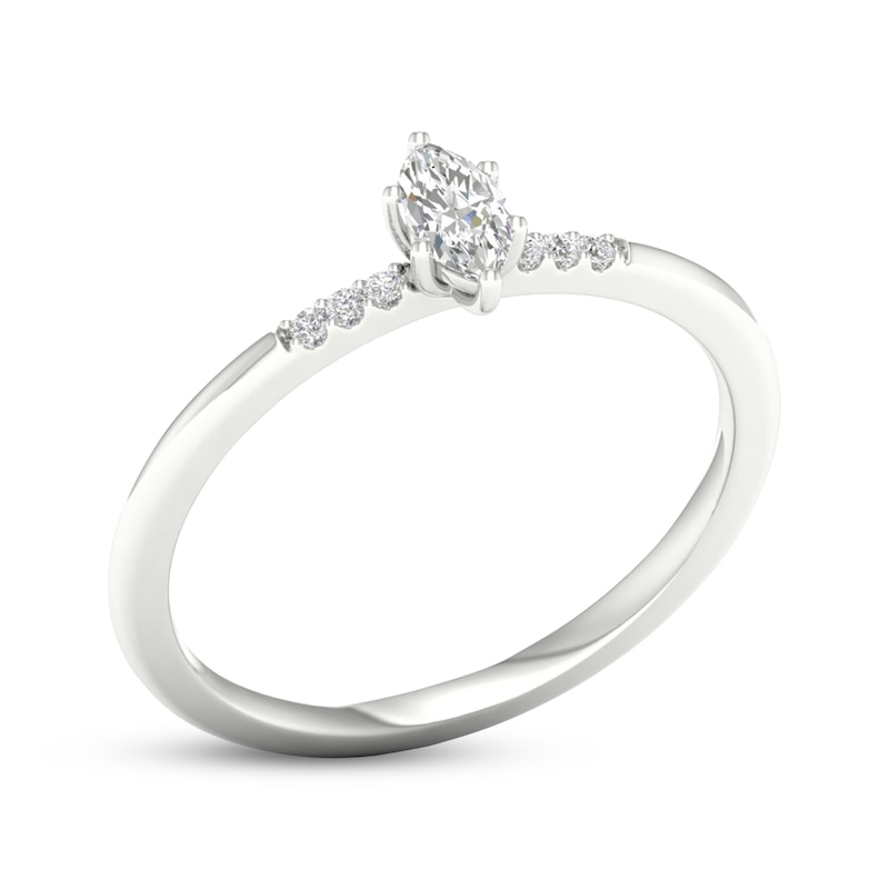 Main Image 2 of Lab-Grown Diamonds by KAY Marquise-Cut Promise Ring 1/6 ct tw 10K White Gold