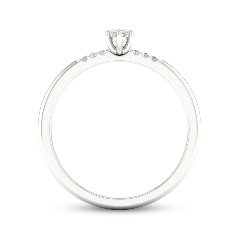 Main Image 4 of Lab-Grown Diamonds by KAY Marquise-Cut Promise Ring 1/6 ct tw 10K White Gold