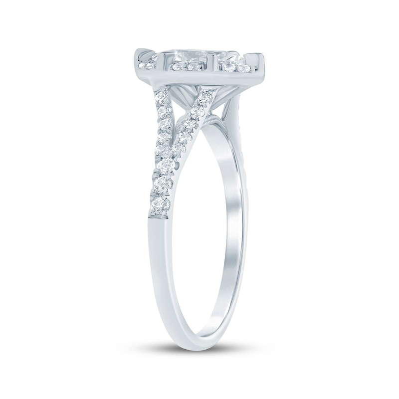 Main Image 2 of Lab-Grown Diamonds by KAY Marquise-Cut Halo Engagement Ring 3/4 ct tw 14K White Gold